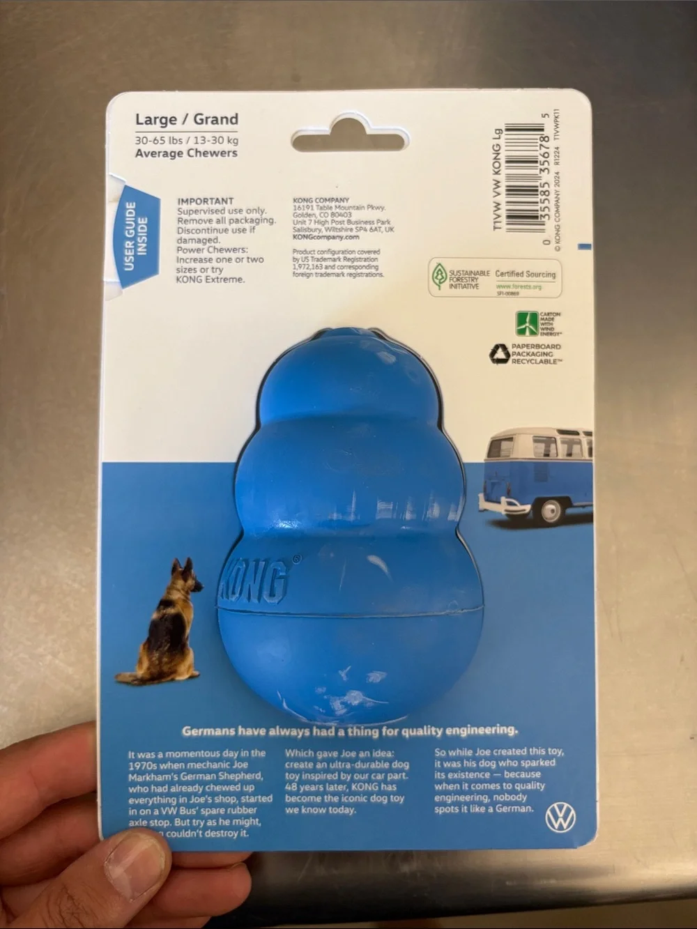 Kong Blue Durable Dog Chew Toy - VW Collaboration